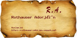 Rothauser Adorján névjegykártya